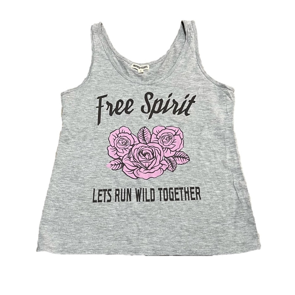 Inspired Hearts Rose Free Spirit Lets Run Wild Together Tank Top Women Size M - Picture 2 of 12